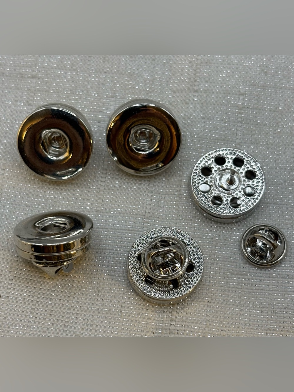 SALE - Simple Lapel Pin Snap Button Charm Bases - Set of 5 - Oh Snap!